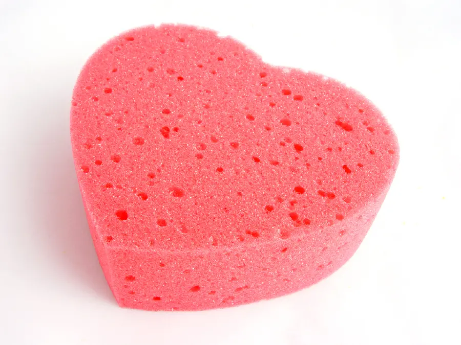 High Quality Pink Heart Sponge Stock Image