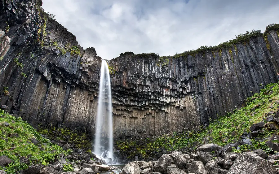 A picture of Svartifoss waterfall in the beautiful nature of Iceland
