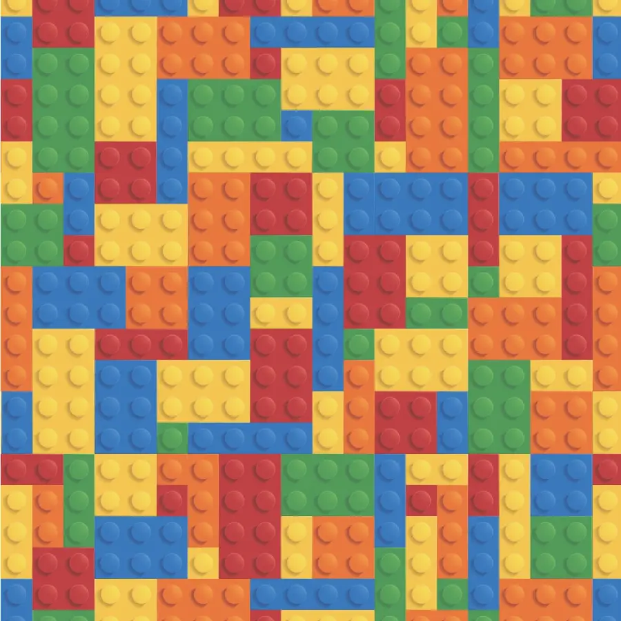 Wallpaper with the design of building blocks, children's intellectual toys