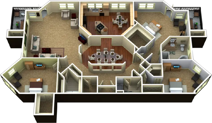 3D photo of architectural and engineering house model and plan 