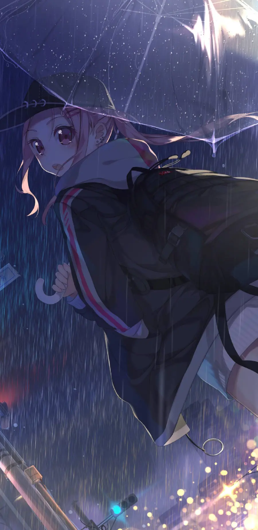 Download a girl's profile picture with an anime umbrella design in HD quality