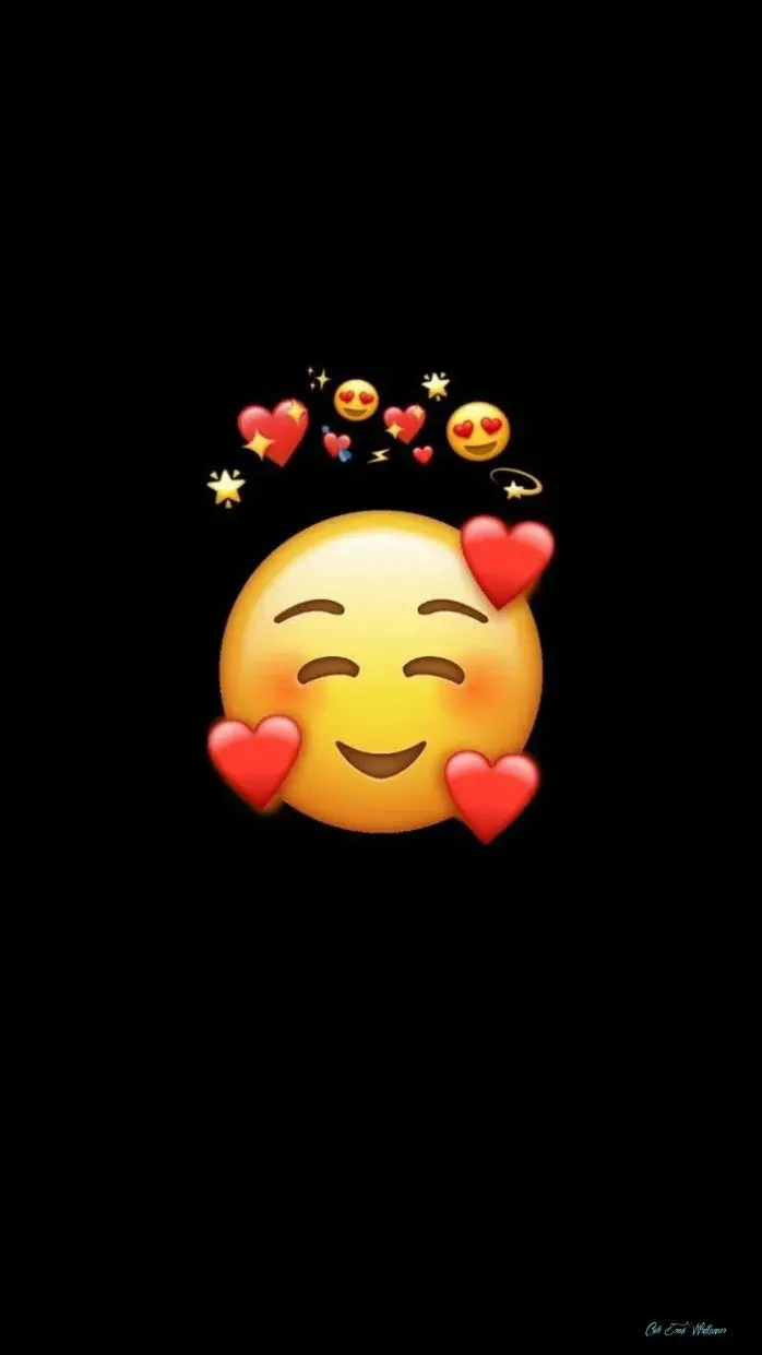 Download Emoji Highlight Cover Photo or Heart Emoticon with Black Background