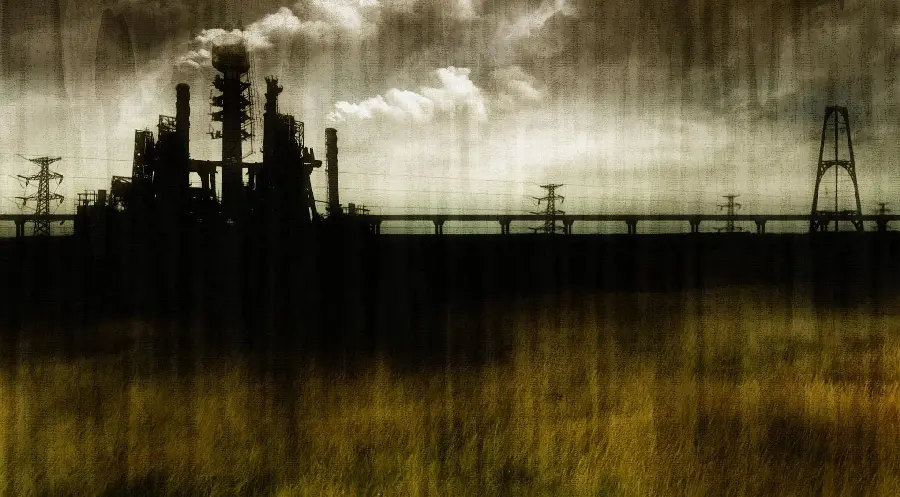 Special painting photo with industrial factory design for desktop