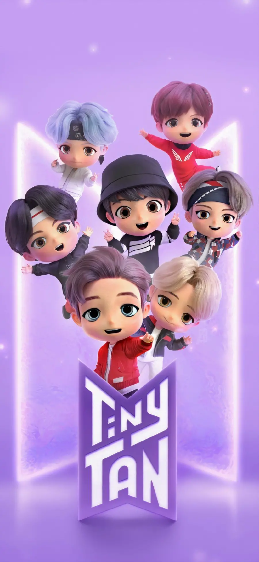 Cute and Googly Animated and Cartoon Image BTS Group Design