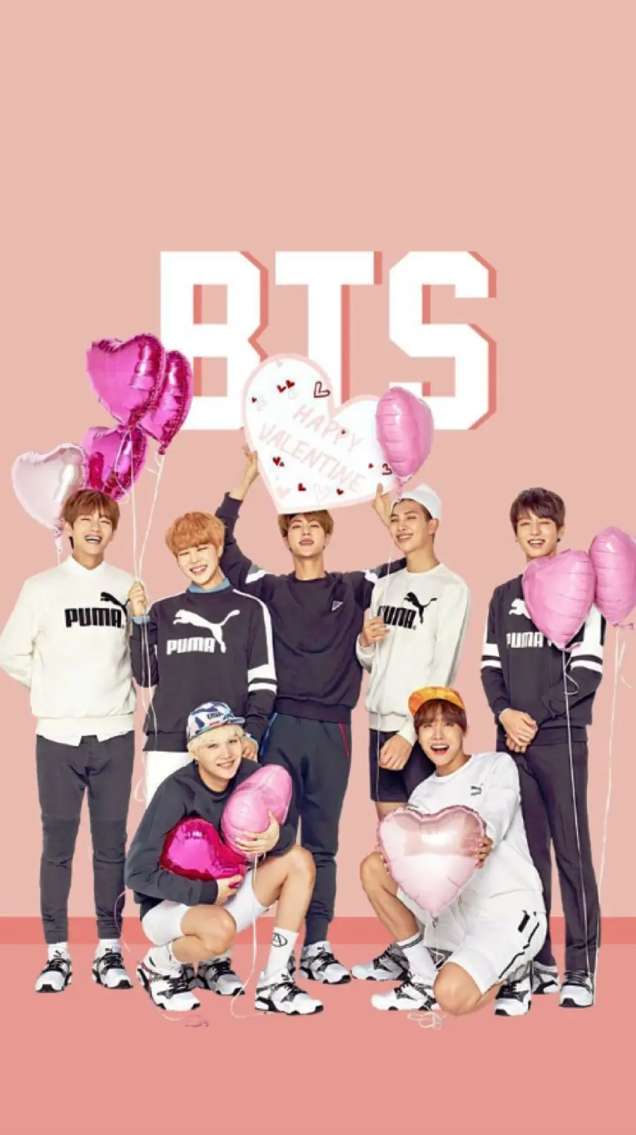 Photo of BTS members wearing Puma brand clothes