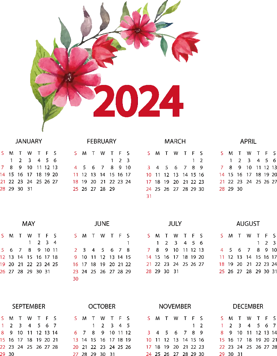 Photo of the new 2024 Gregorian calendar