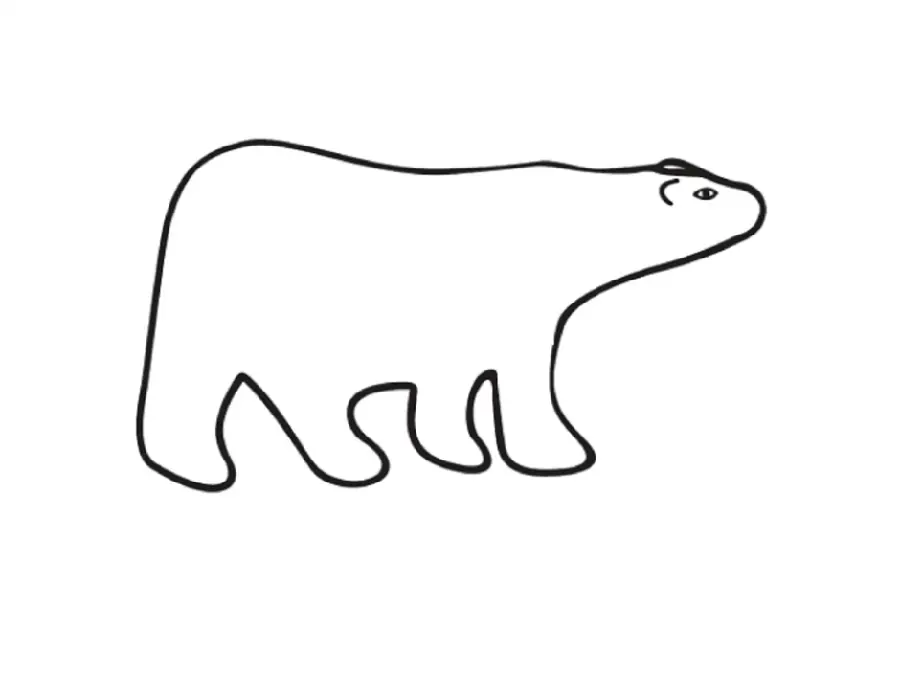 Simple drawing image of a bear with a simple design to PNG file