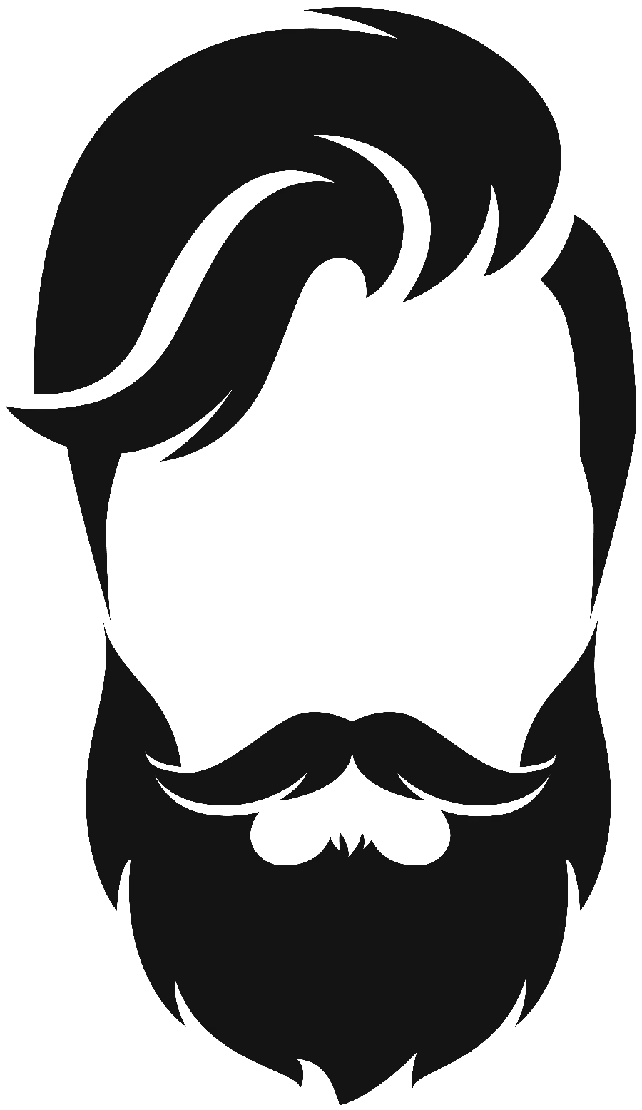 Graphic beard and mustache PNG image without background for printing