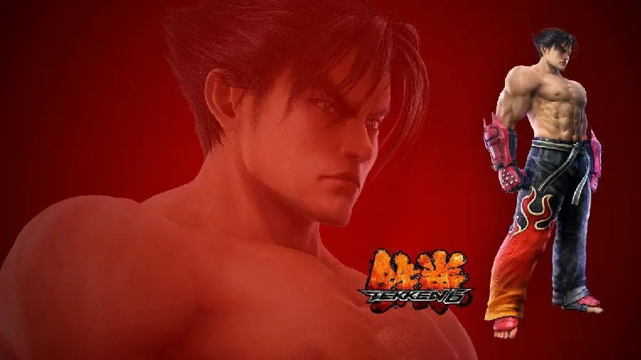 Stock Jin Kazama on a red background
