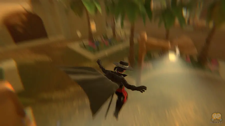 Image Zorro cartoon character jumping from buildings