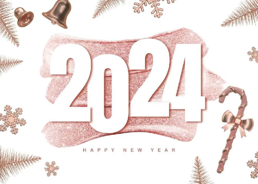 Special and unique graphic photo of New Year 2024 and Christmas 2024 greetings 