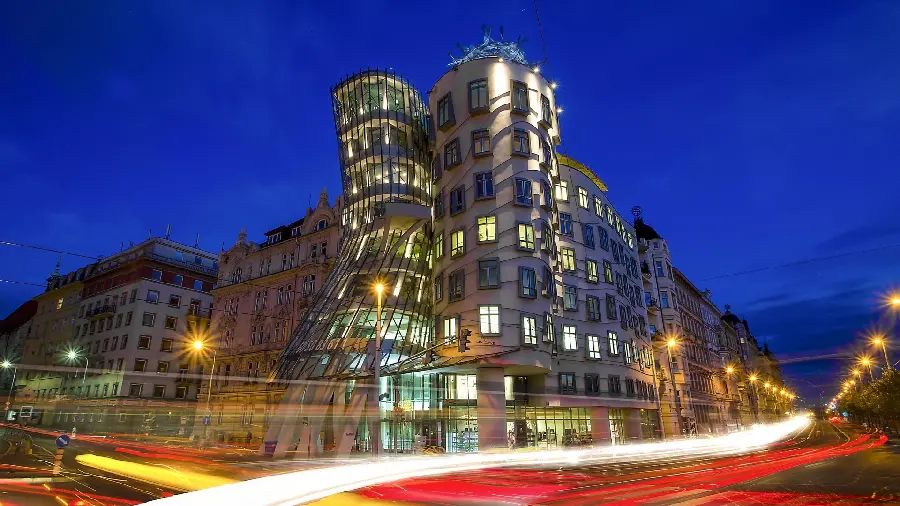 Background photo of the dancing house in the Czech Republic for computer backgrounds 