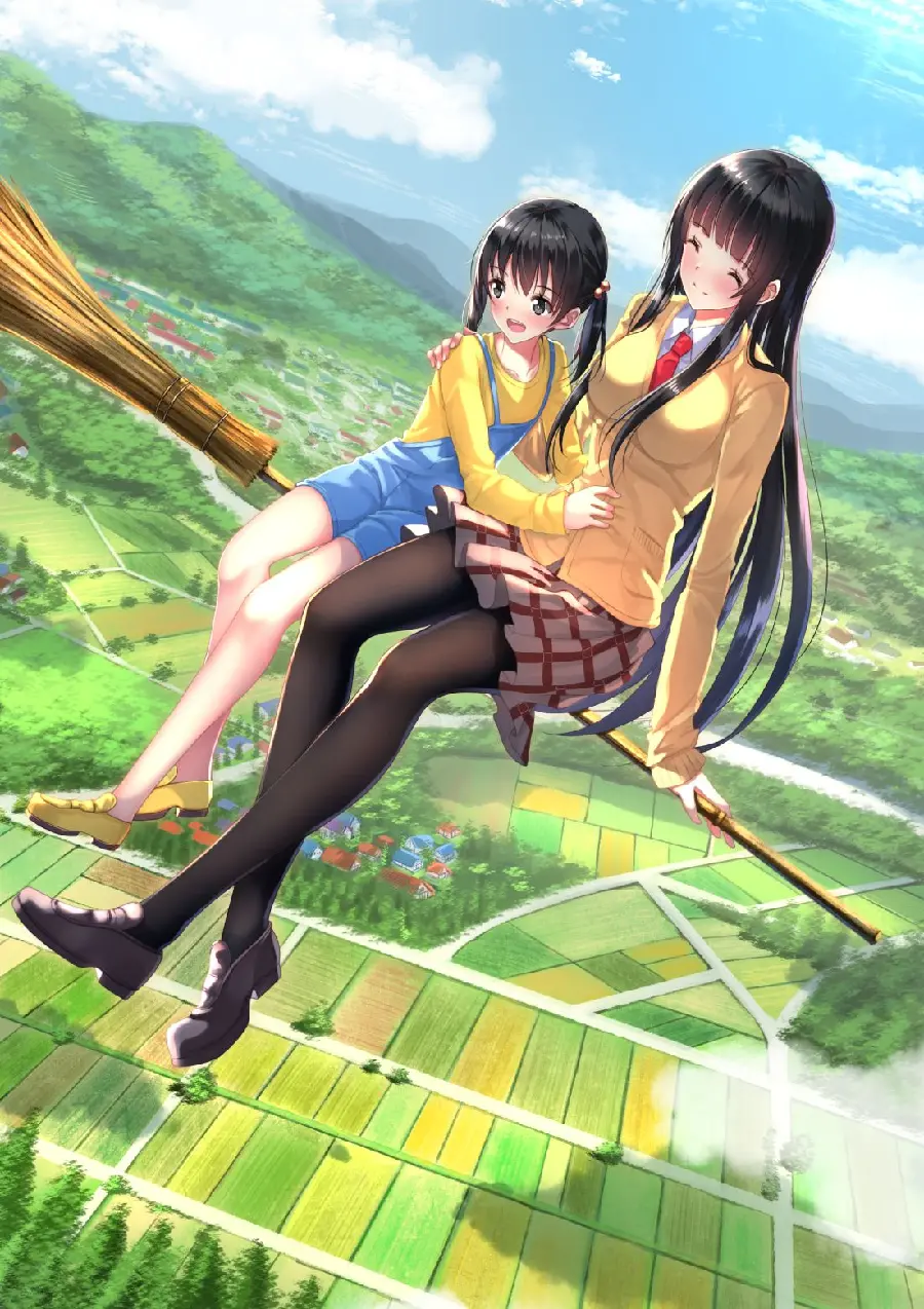 Wallpaper of the attractive anime witch bird in high quality