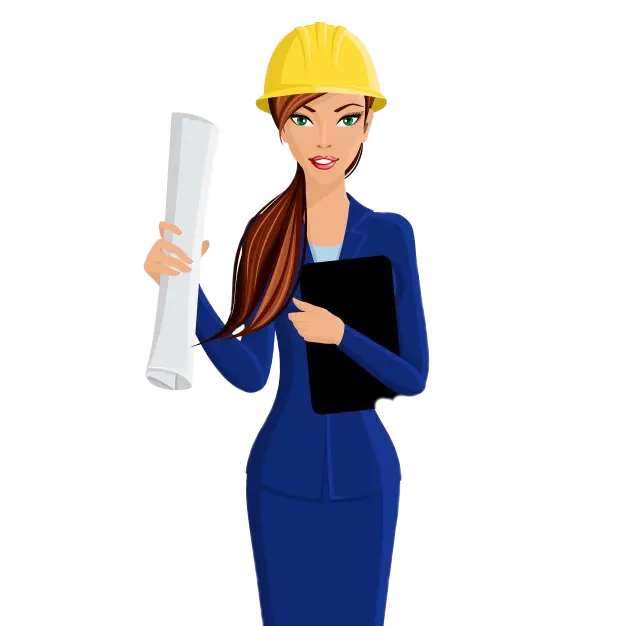 PNG graphic photo of a female civil engineer in formal wear