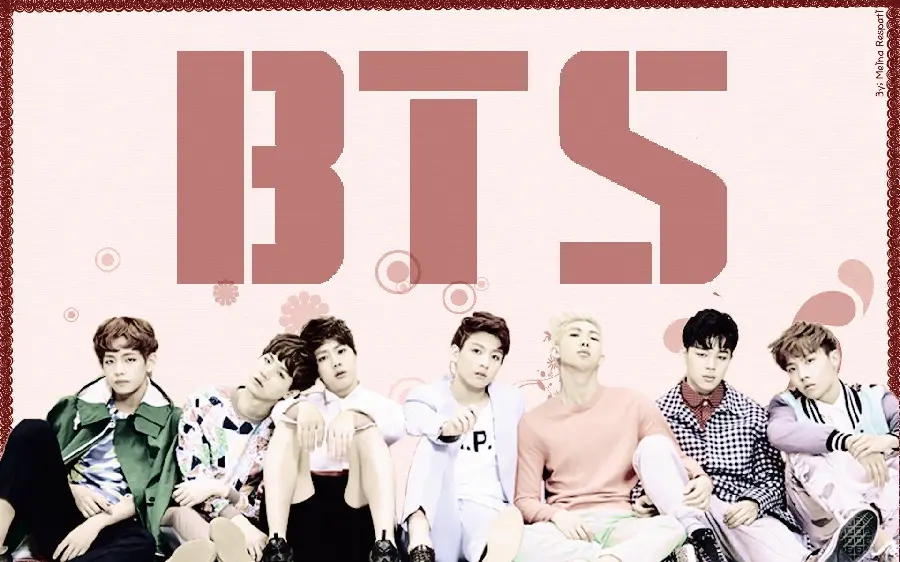 Horizontal wallpaper of the BTS artist group
