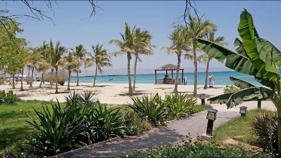 Stock photo of Marjan Beach, one of the most famous tourist beaches in Kish