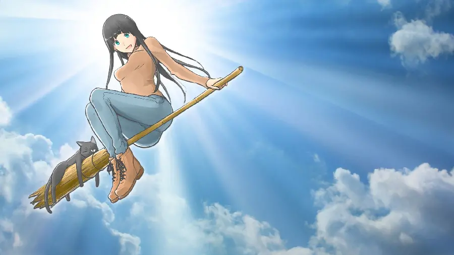Anime flight photo from the Japanese manga Flying Wizard