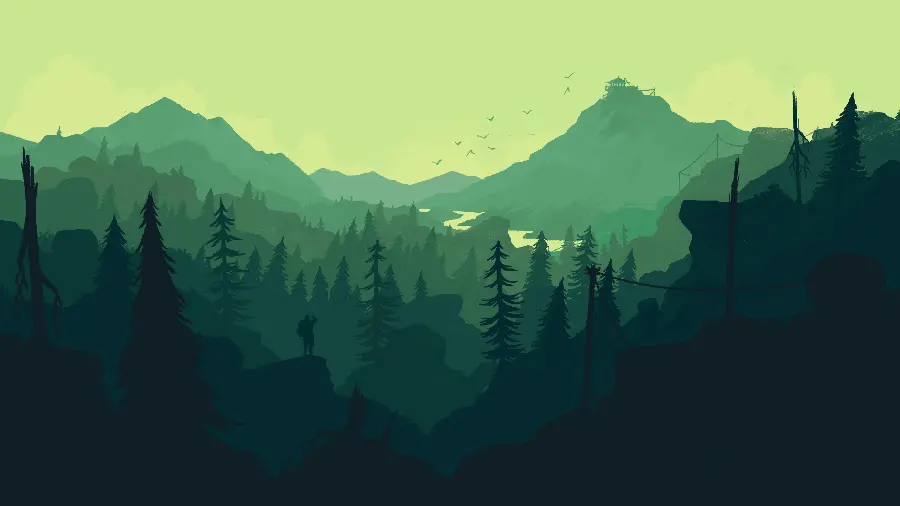 A minimalist 4k wallpaper in a green theme inspired by nature