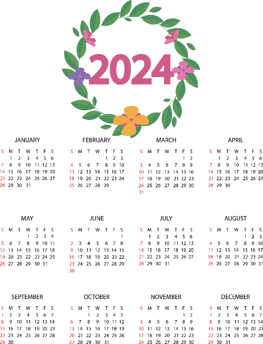 Free Background Download From the 2024 calendar for printing