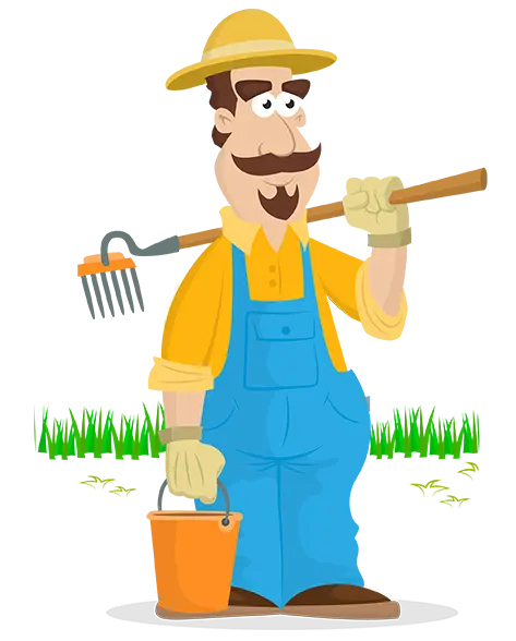 PNG image of a farmer, chubby and fantasy, high quality 