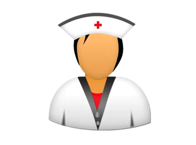 Digitally painted PNG photo without a nurse's face 