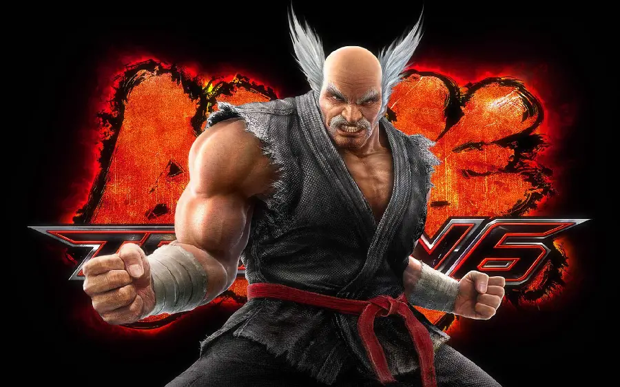 Background image from Tekken6 poster featuring Heihachi Mishima