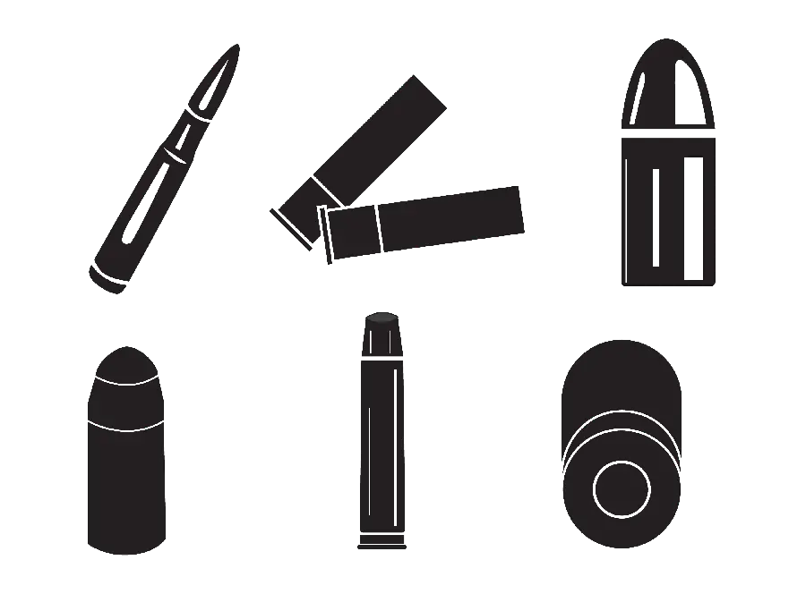Graphic and artistic PNG image of war bullets design