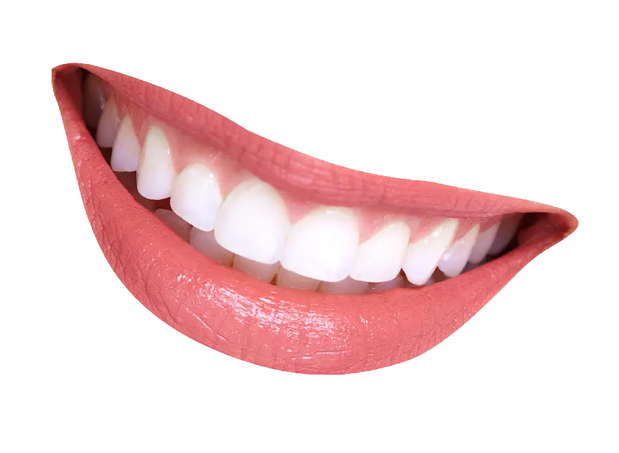 PNG and cropped image of a beautiful smile with white and healthy teeth 