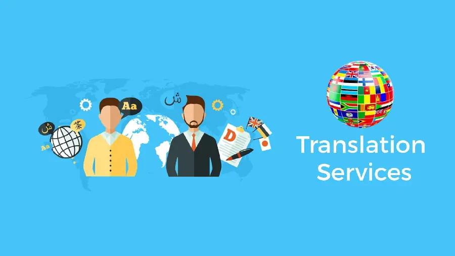 Illustration with a design of translating different languages