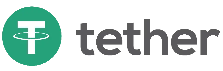Digital Currency Tether Text with Black Background