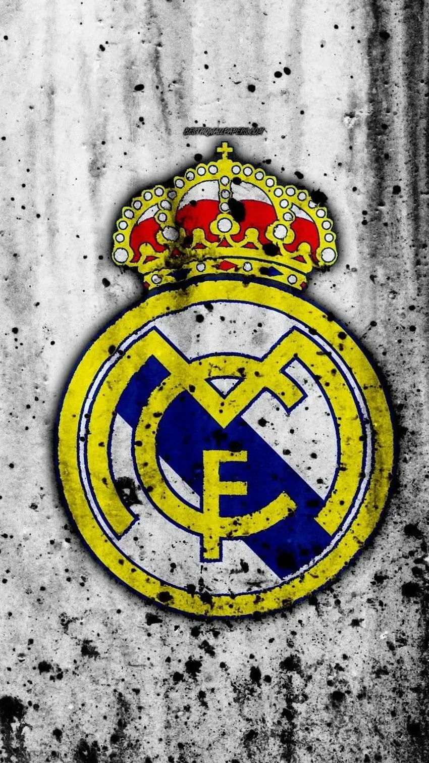 Download Real Madrid logo photo on white fabric 