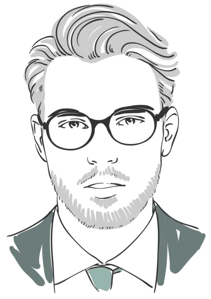 Photo of man with beard and mustache in PNG format