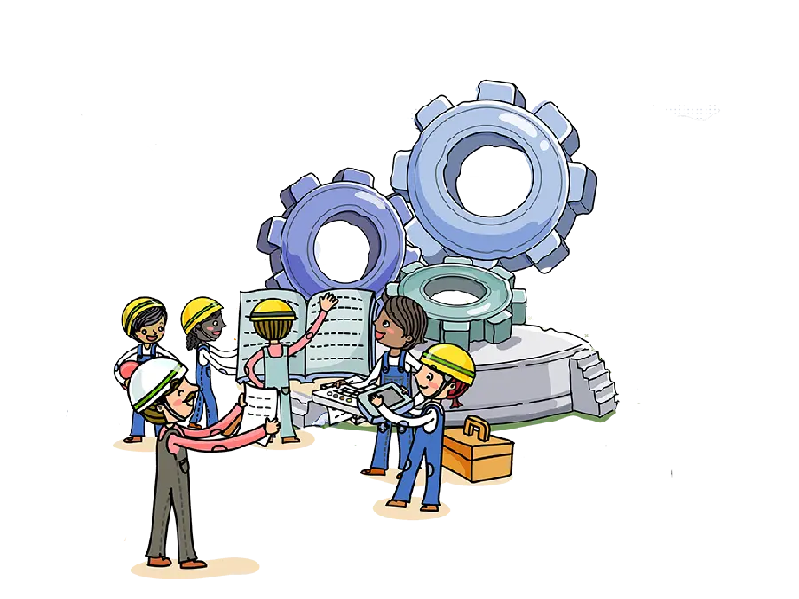 Beautiful cartoon wallpaper of metallurgical engineers