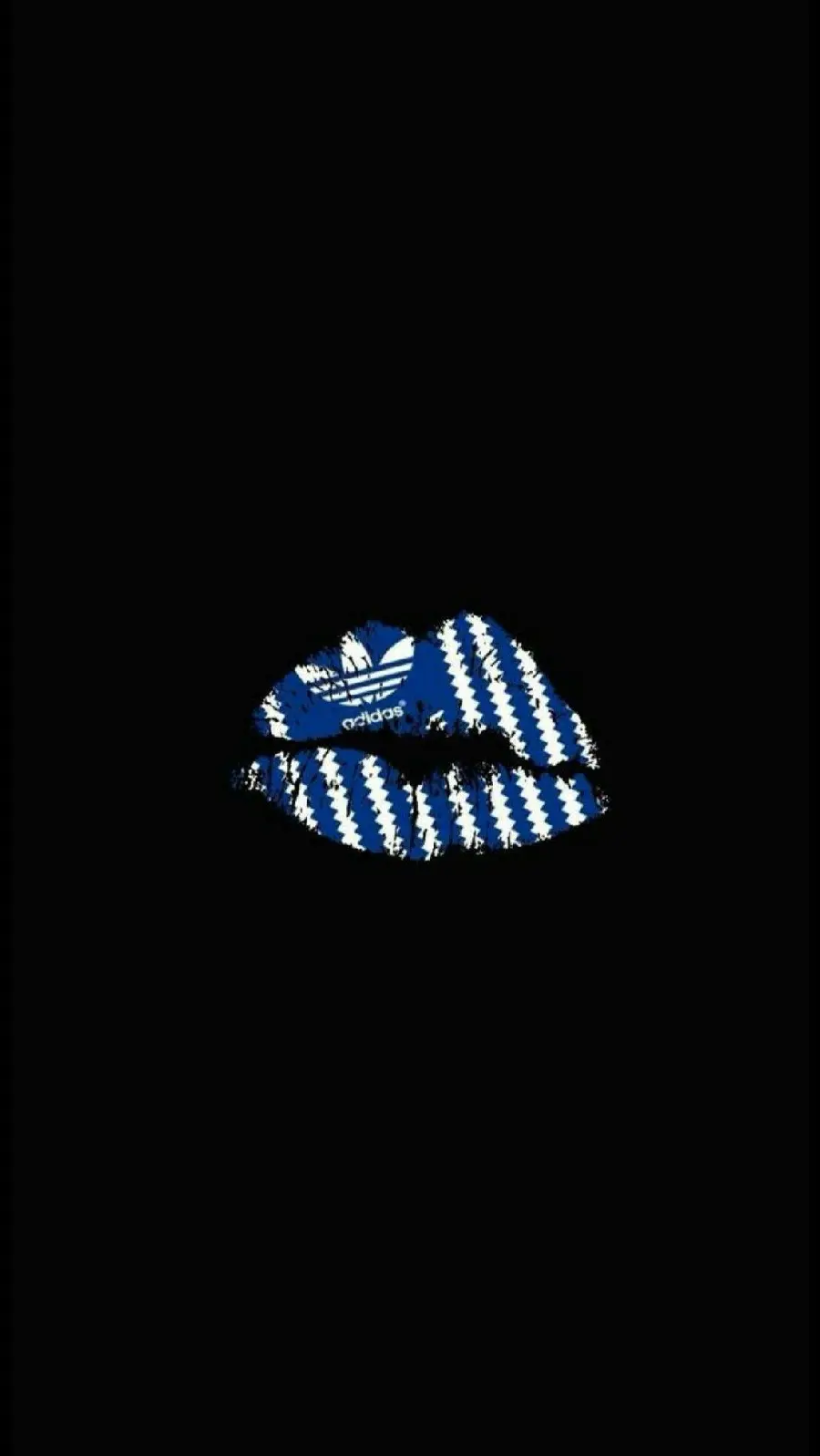 Very interesting background of Adidas logo design with female lips