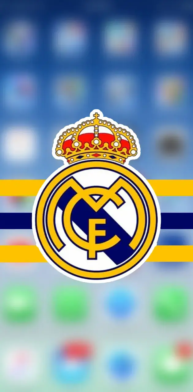 Background for the phone with the Real Madrid logo design on the background of the football