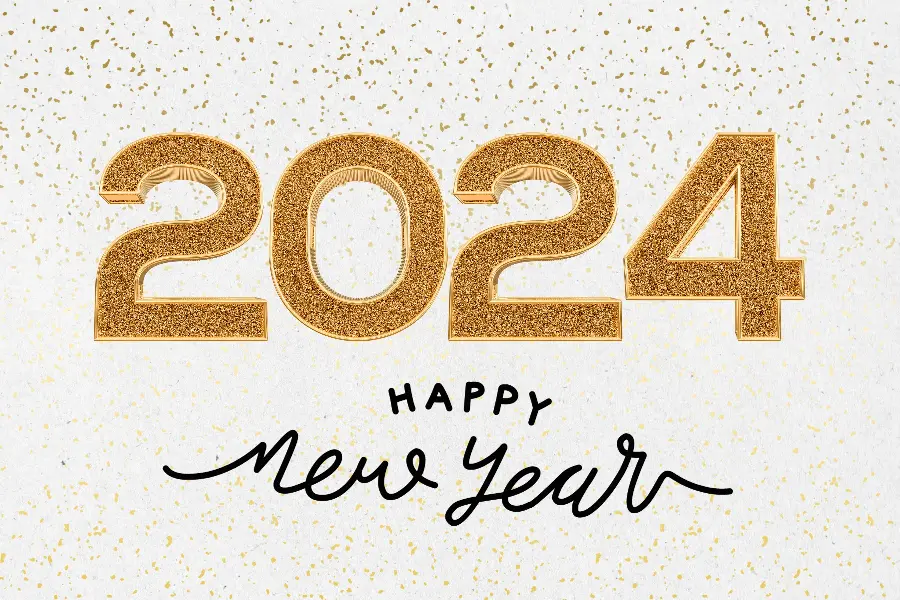 Free download of the image of the number 2024 for New Year and Christmas greetings 