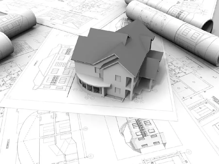 Civil engineering and building architecture plans suitable for cartographers and engineers