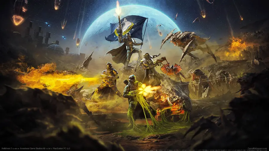 Helldivers 2 new game design background suitable for all types of phones