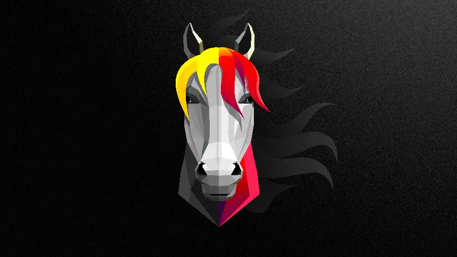 Minimalist Horse Wallpaper on Black Background