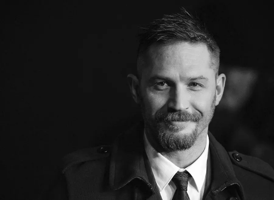 Black and white Tom Hardy picture for motivational post 
