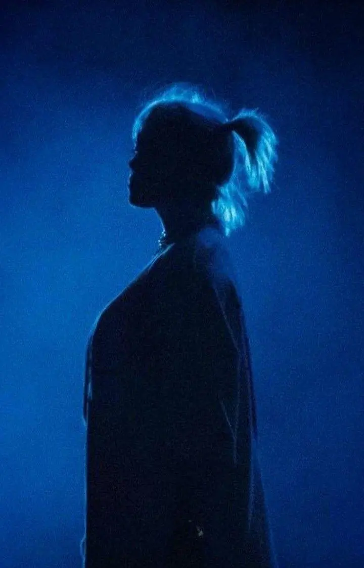 Faceless photo of famous singer Billie Eilish When the Party's Over Therefore I Am