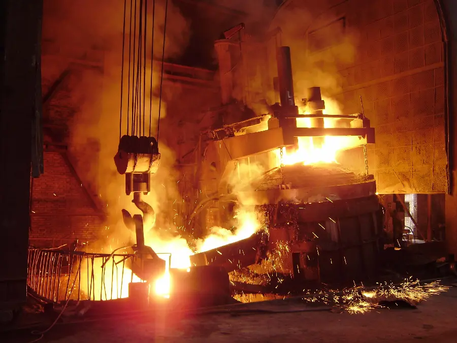 Wallpaper on the theme of metallurgy of an electric arc furnace