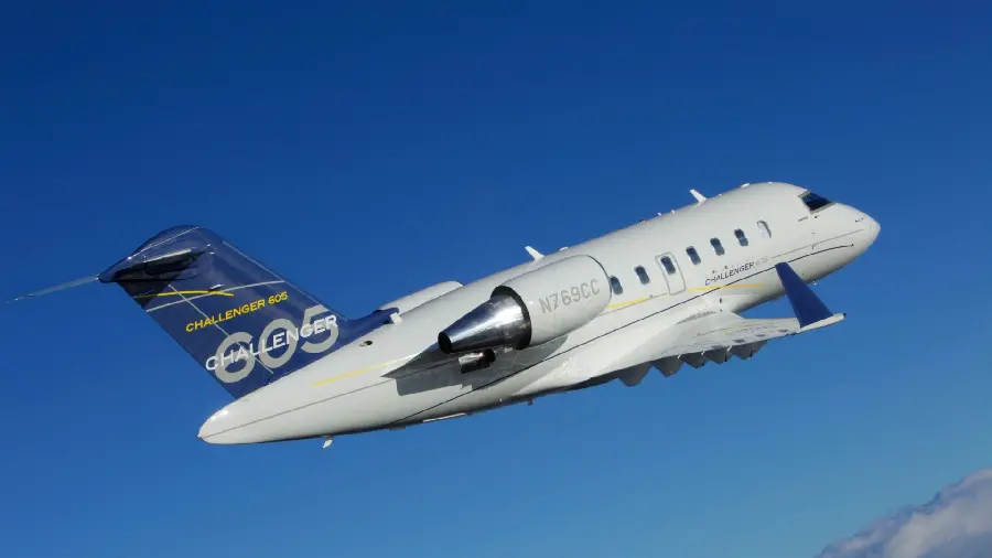 New and cool background of the Challenger 605 bomber plane