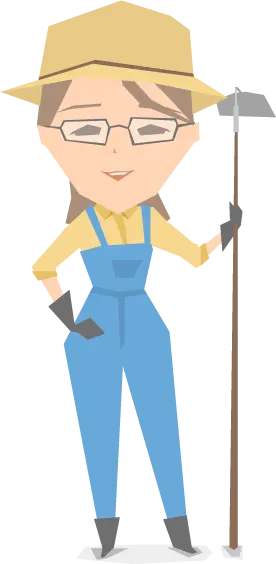 PNG photo of a female farmer without a background and cropped 