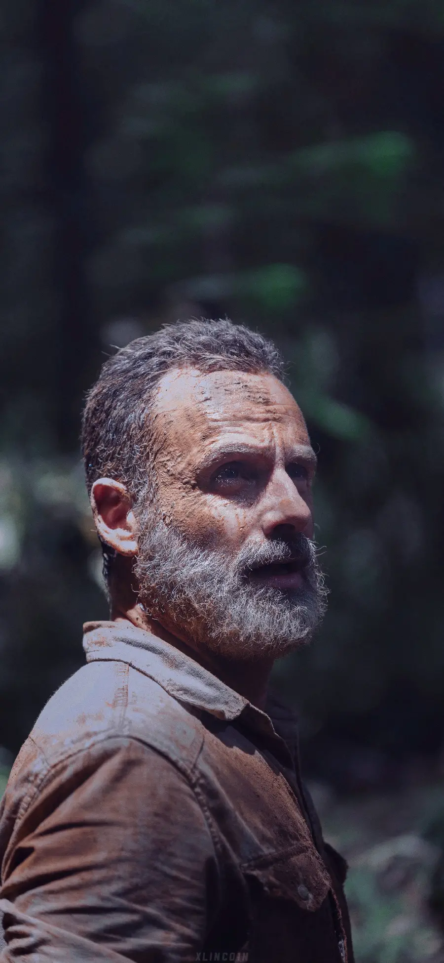 Picture of Rick Grimes in the final season of the Walking Dead series