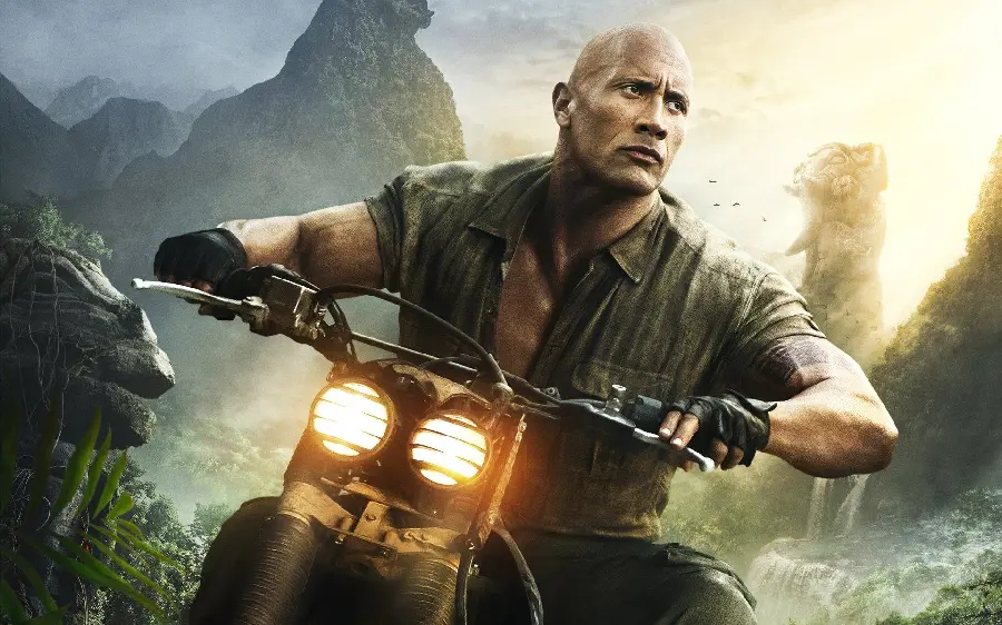 Photo of Dwayne Johnson in the exciting movie Jumanji