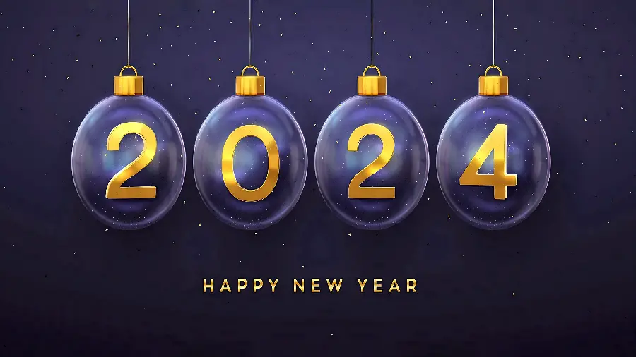 Download a new and interesting picture of the number 2024 for congratulating the year 2024 