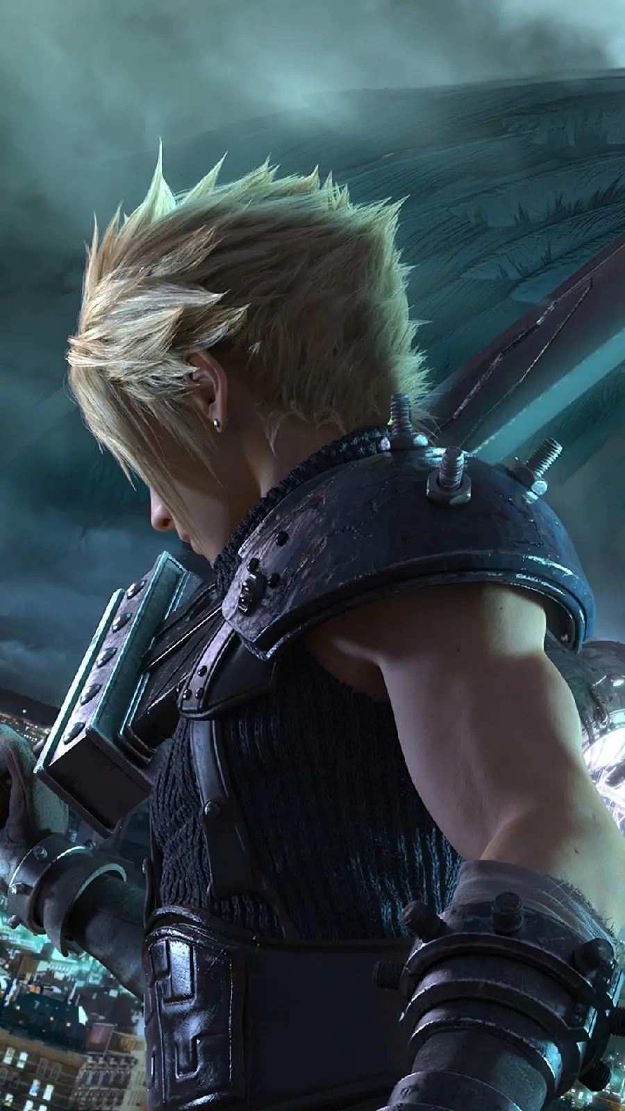 A suitable phone background with the design of the Final Fantasy 7 game