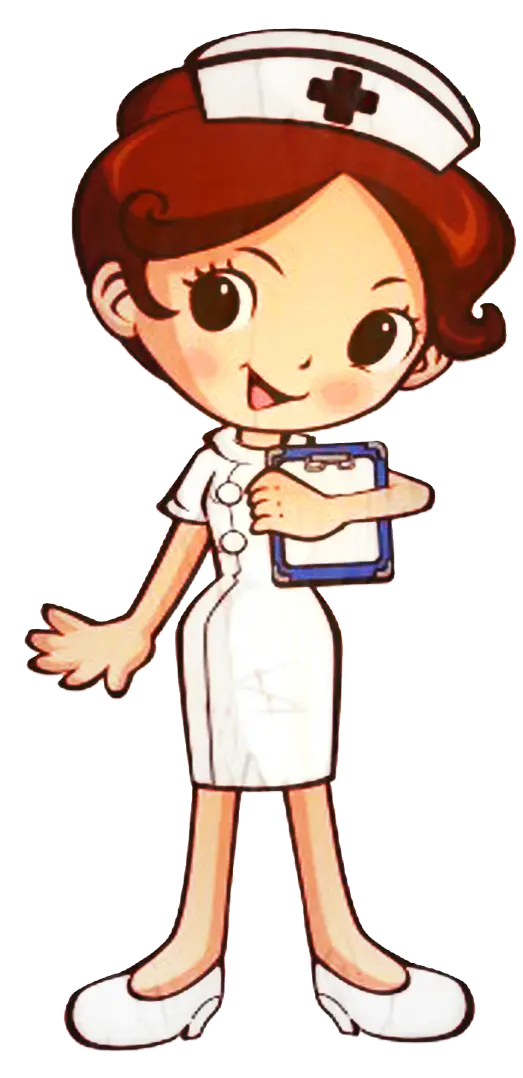 Cartoon graphic photo of a nurse girl in PNG format