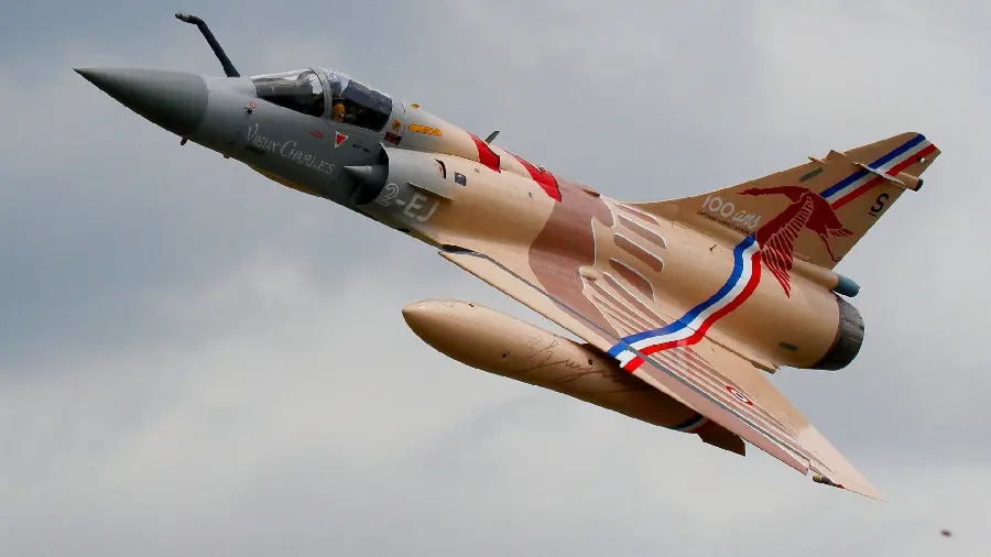 A special and interesting background of a Dassault Mirage fighter in 1403